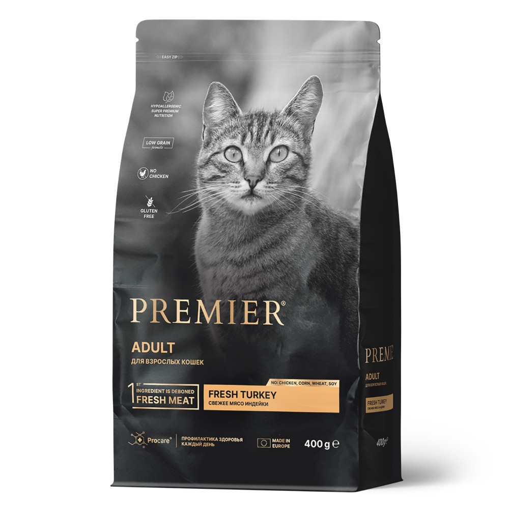 Корм для кошек PREMIER Cat Свежая индейка сух.