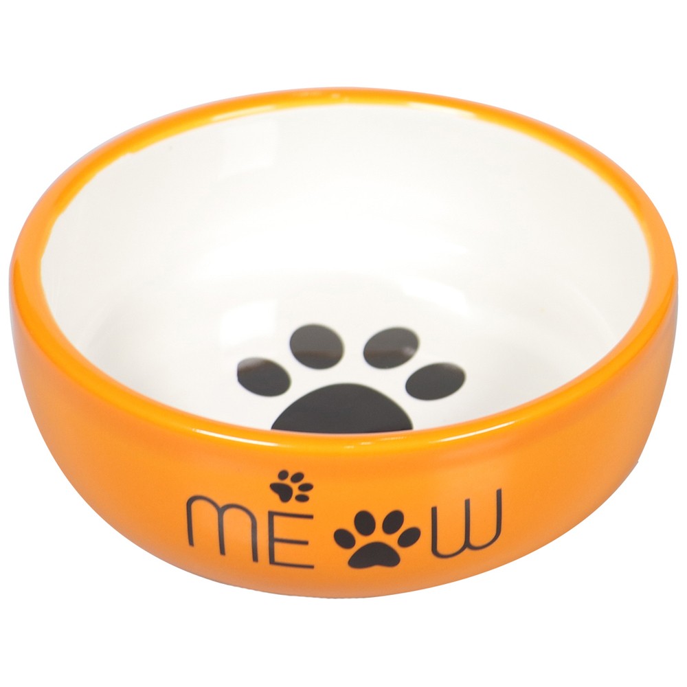 Миска для кошек MR.KRANCH Meow керамическая оранжевая 380мл