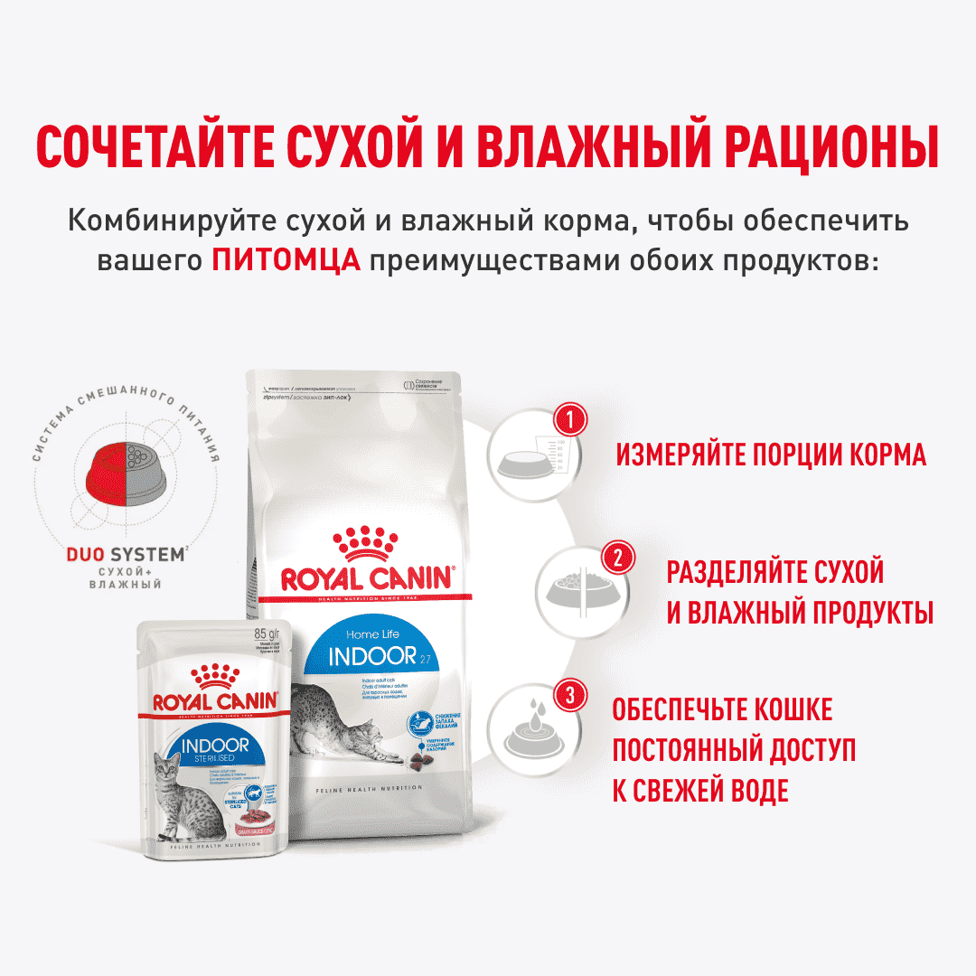 Корм для кошек ROYAL CANIN Indoor Sterilized для стерилиз.живущих в помещ., кусочки в соусе пауч
