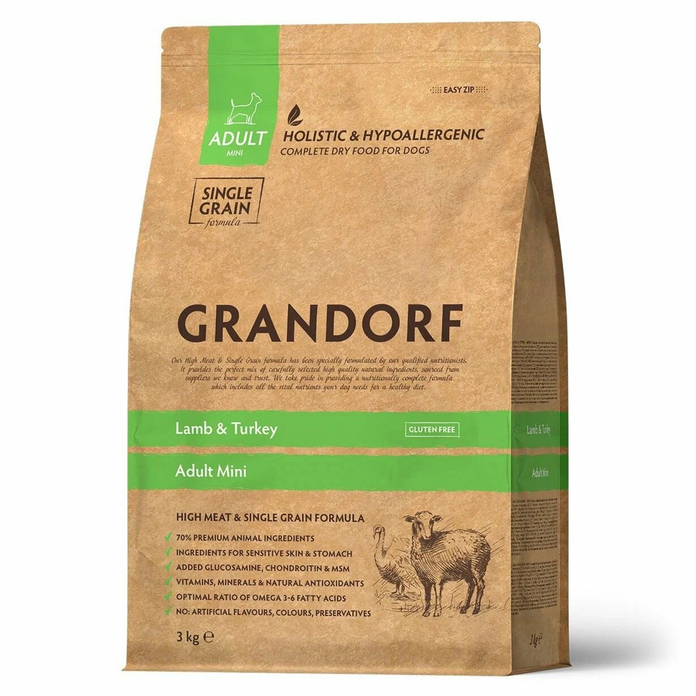Корм для собак GRANDORF Dog для мелких пород, ягнёнок с индейкой сух.