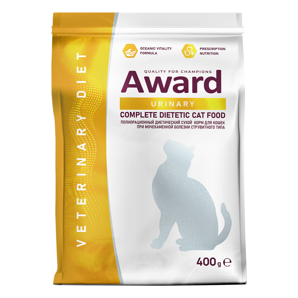 Корм для кошек AWARD Veterinary Diet Urinary при мочекаменной болезни струвитного типа сух.