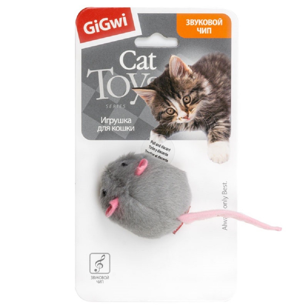 Игрушка для кошек GIGWI Мышка со звуковым чипом 6см, серия Melody Chaser