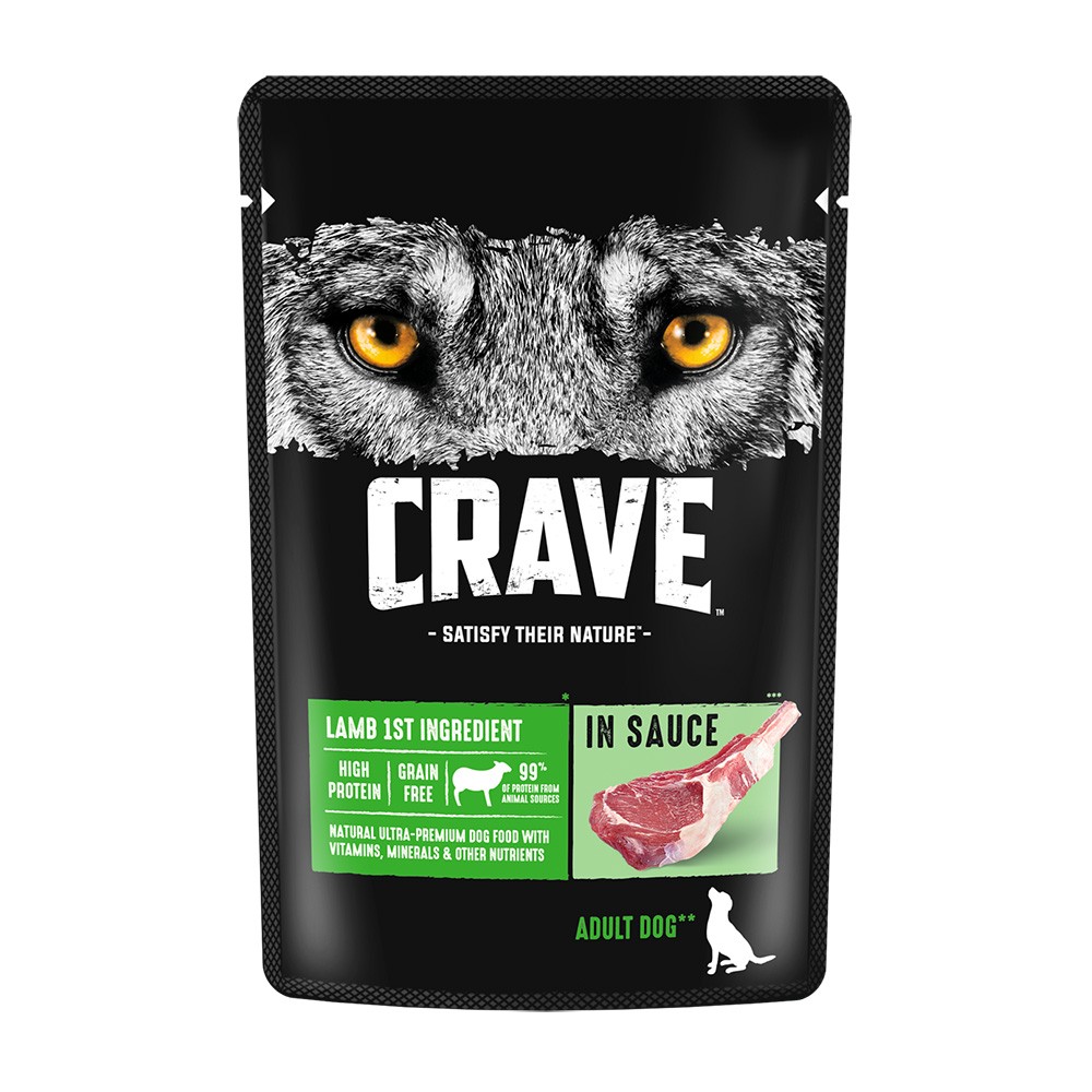Корм для собак CRAVE ягненок в соусе пауч