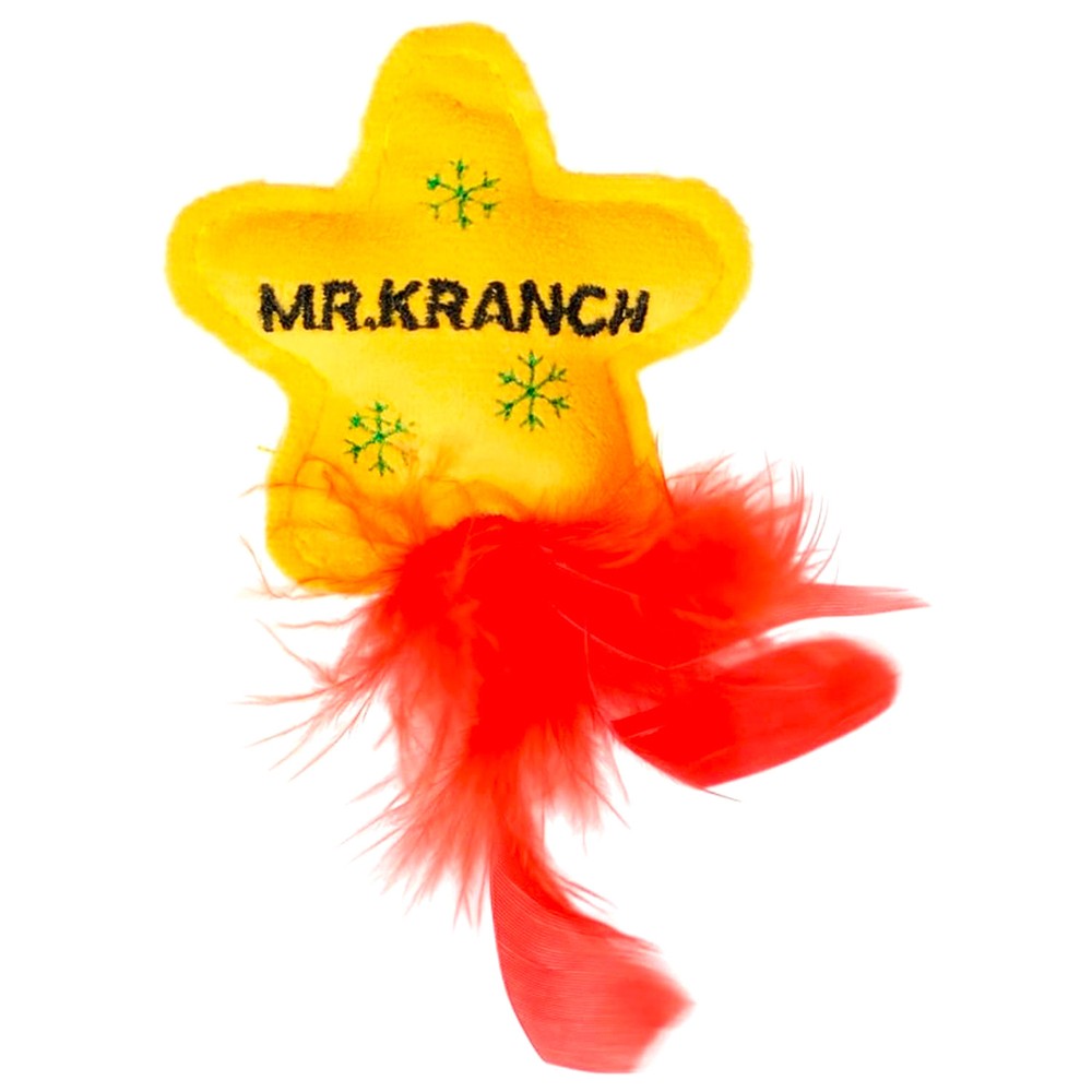 Игрушка для кошек MR.KRANCH Набор Елочка и Звездочка Новогодняя плюш.с кош.мятой и перышками 50см