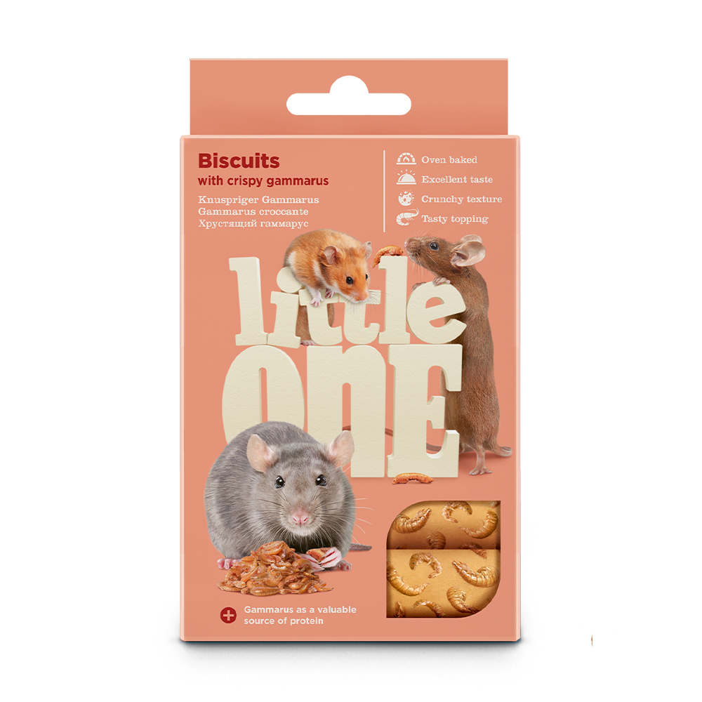 Лакомство для грызунов LITTLE ONE Бисквиты для крыс, мышей и песчанок с хрустящим гаммарусом 5х