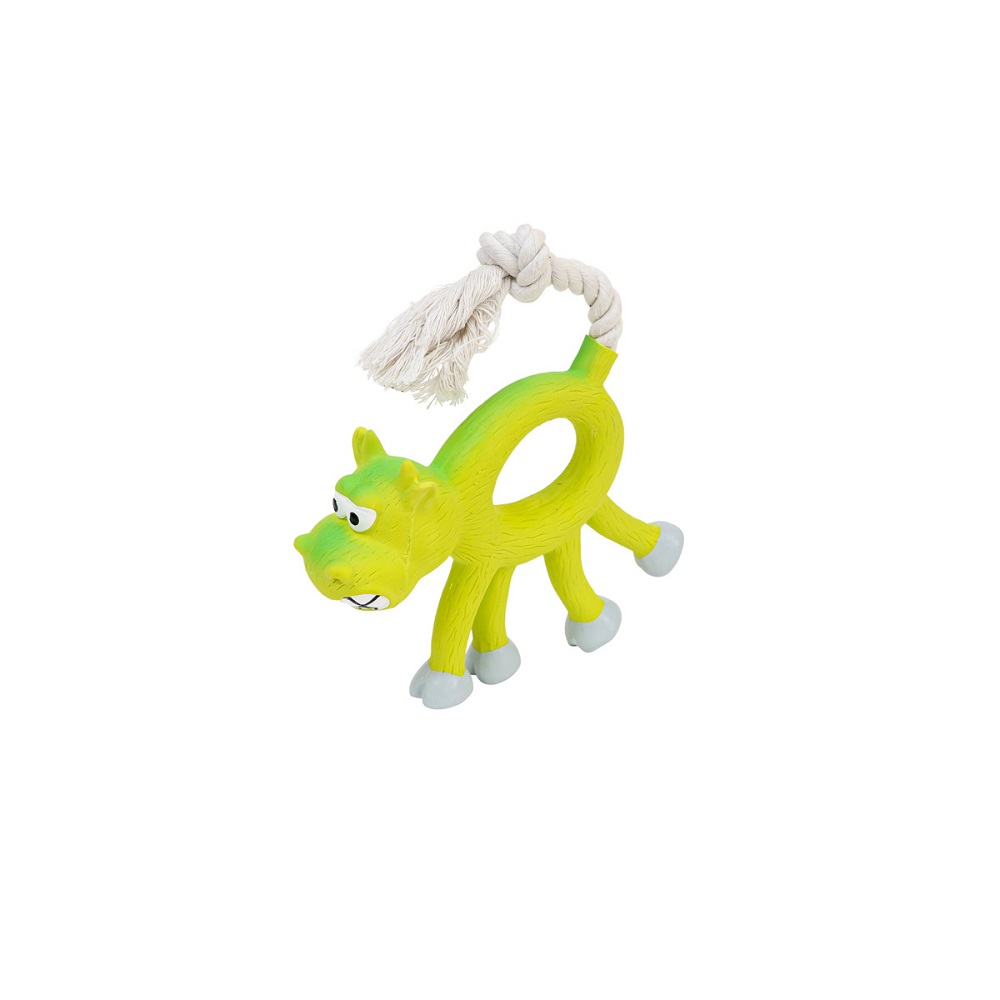 Игрушка для собак ZOO ONE Корова с канатным хвостом латекс 12см