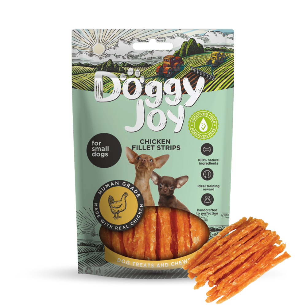 Лакомство для собак DOGGY JOY 50782 для мелких пород Полоски из куриного филе