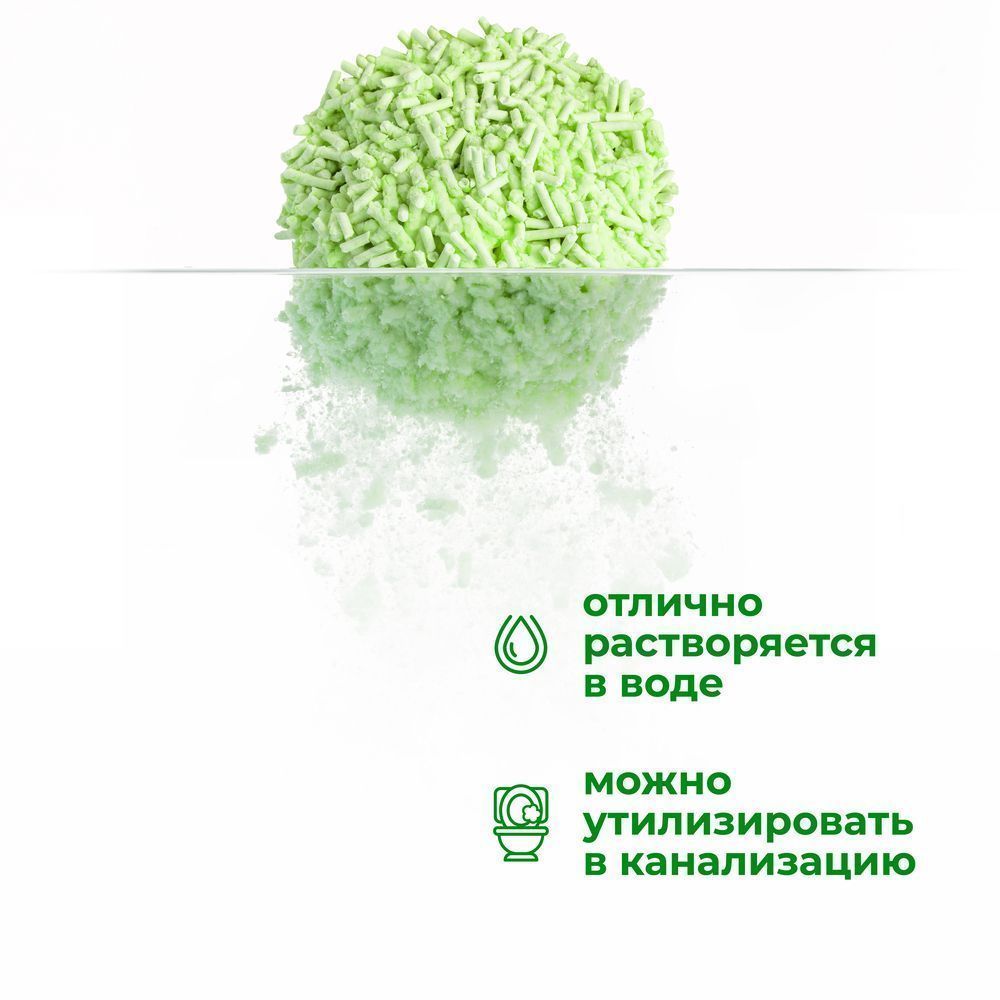 Наполнитель для кошачьего туалета MIAUMI Tofu Green Tea комкующийся с аром. зеленого чая 6л