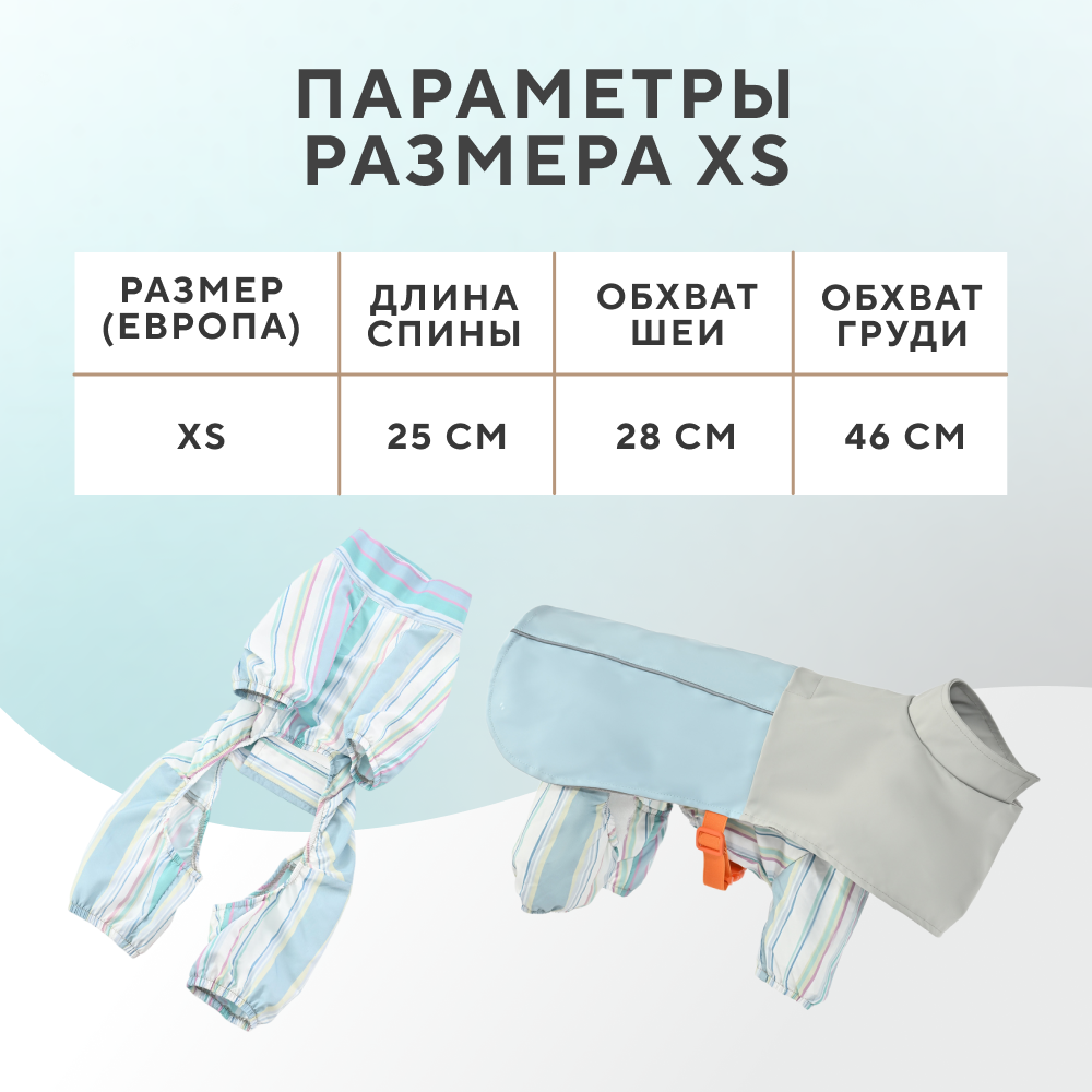 Дождевик-комбинезон для собак FOXIE Storm&Shine трансформер XS (длина спины 25см) голубой