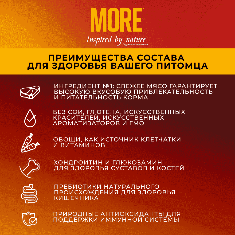 Корм для собак MORE для мелких пород, с ягненком сух.