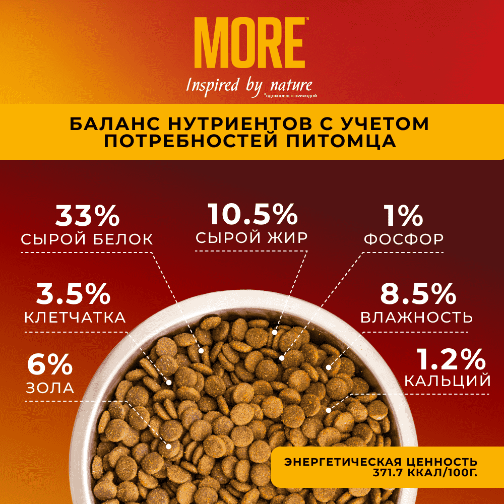 Корм для собак MORE для мелких пород, с ягненком сух.