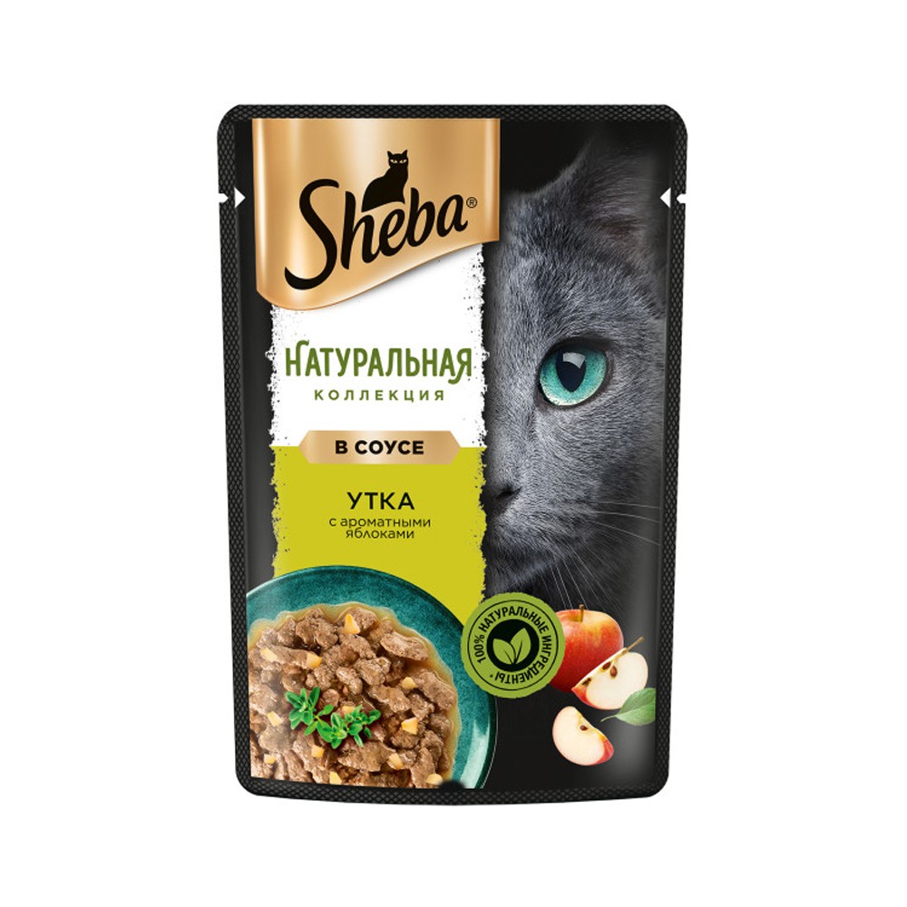 Корм для кошек SHEBA Натуральная Коллекция утка с яблоком рагу пауч