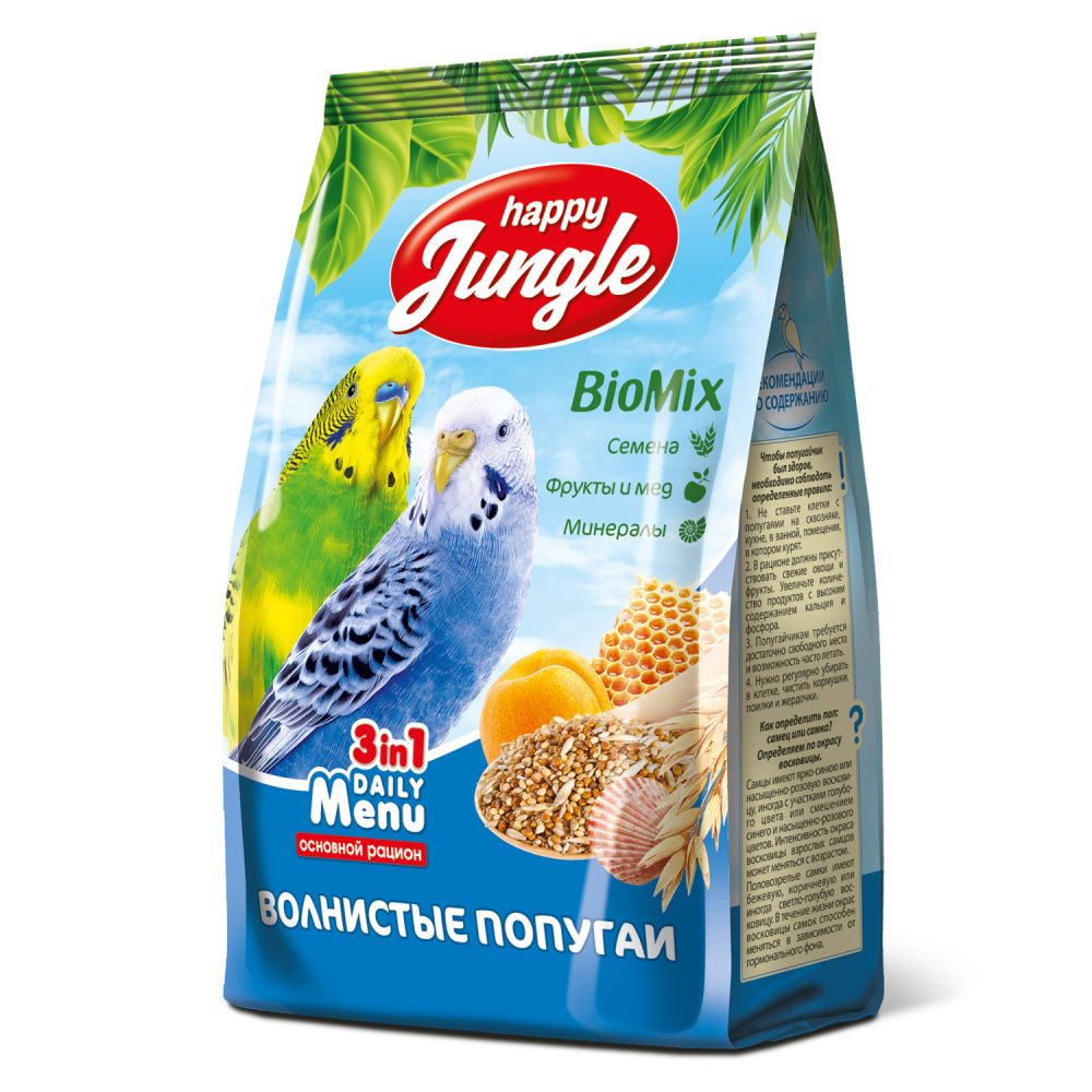 Корм для волнистых попугаев HAPPY JUNGLE