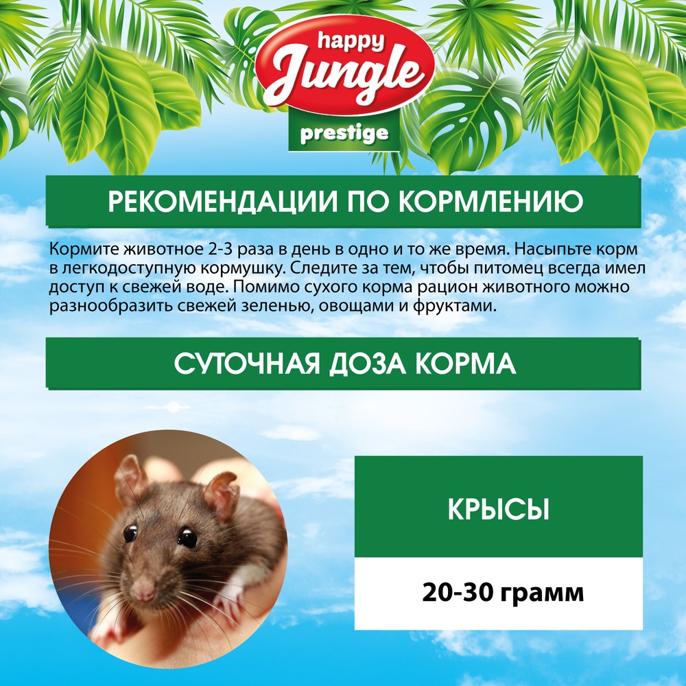 Корм для крыс HAPPY JUNGLE Престиж