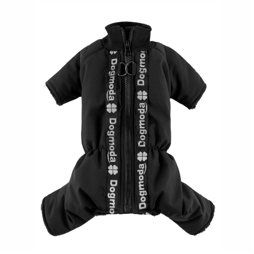 Комбинезон для собак DOG MODA зимний с ручками (черный) унисекс 28см (3)