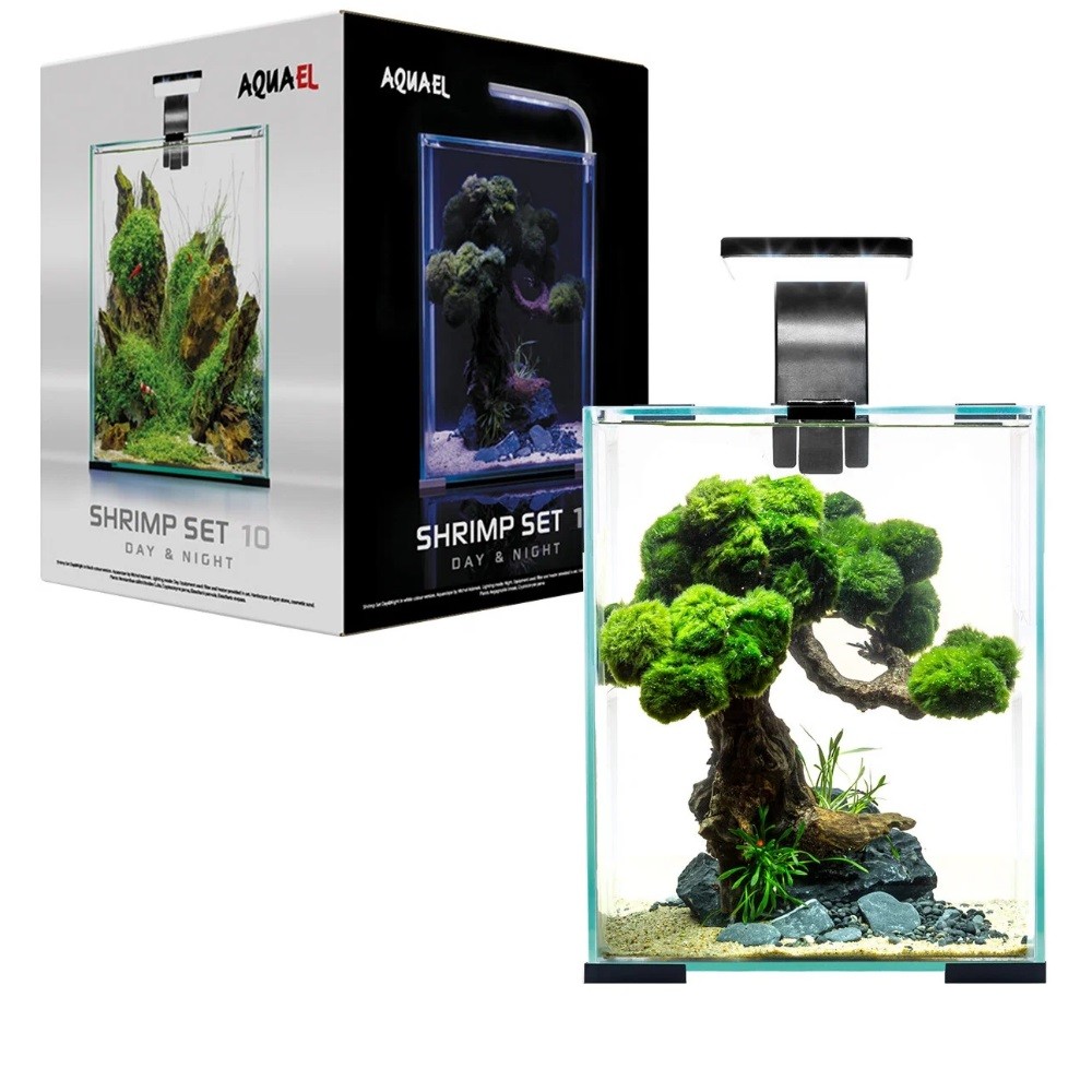 Аквариум AQUAEL Shrimp Set Smart LED D/N 10/10л черный, 20х20х25см