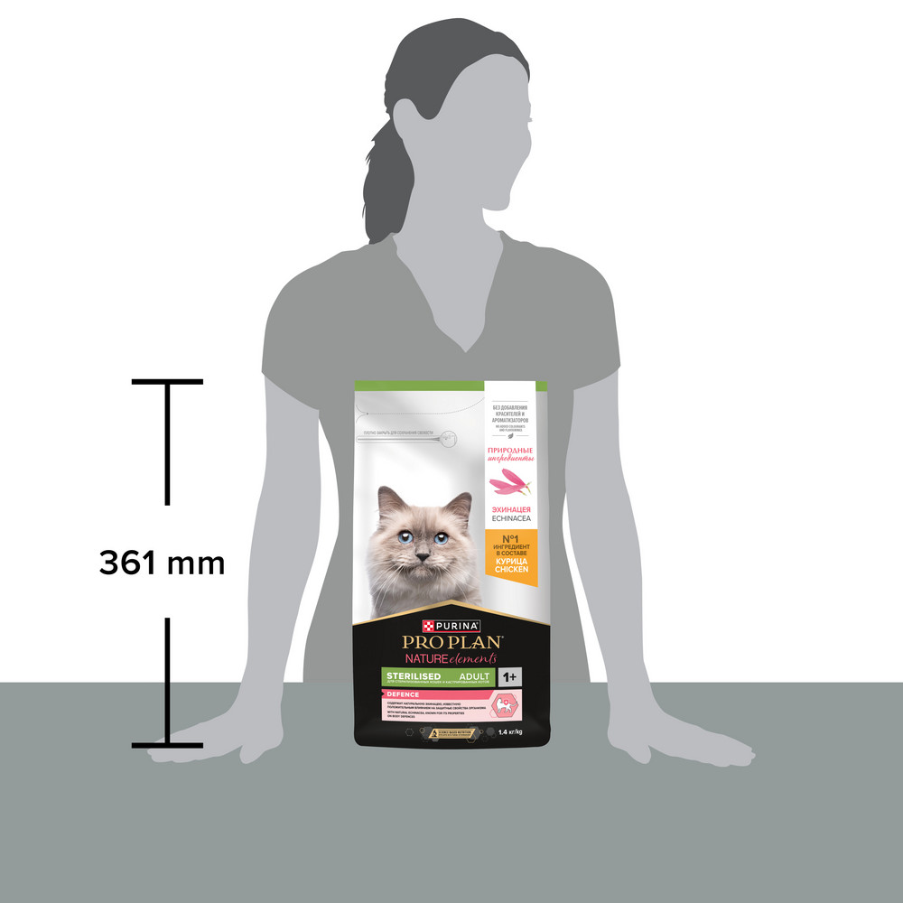 Корм для кошек PRO PLAN Nature Elements Sterilised для стерилизованных, с курицей сух.