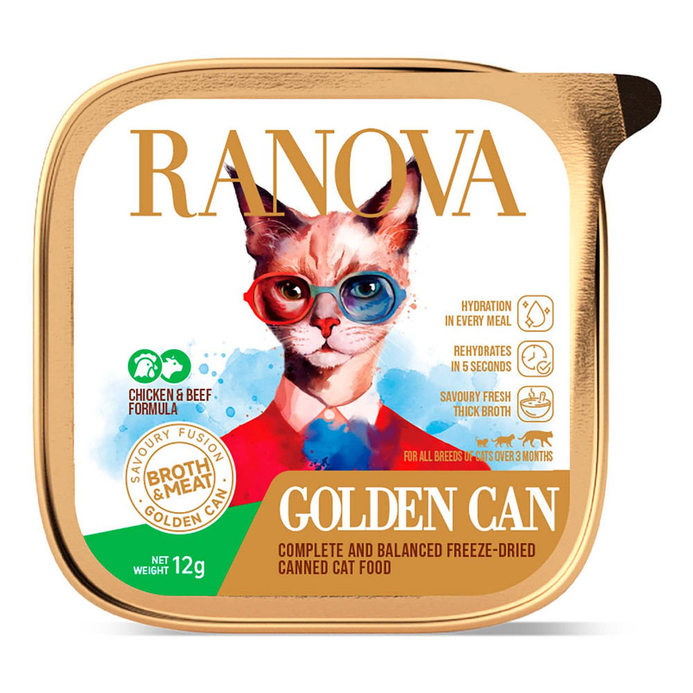 Корм для кошек RANOVA сублимированный с курицей и говядиной