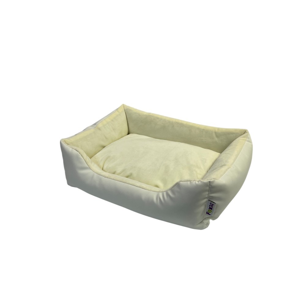 Лежак для животных FOXIE Classic leather 60х50см белый