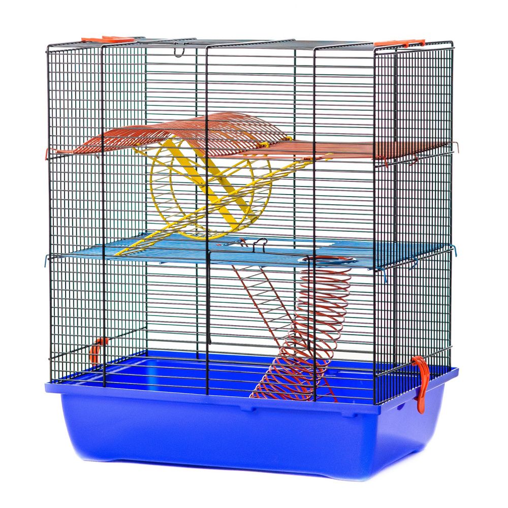 Клетка для грызунов INTER-ZOO Teddy Lux II (Gino II + Equipment) + 2 металлических этажа 42х29х49см