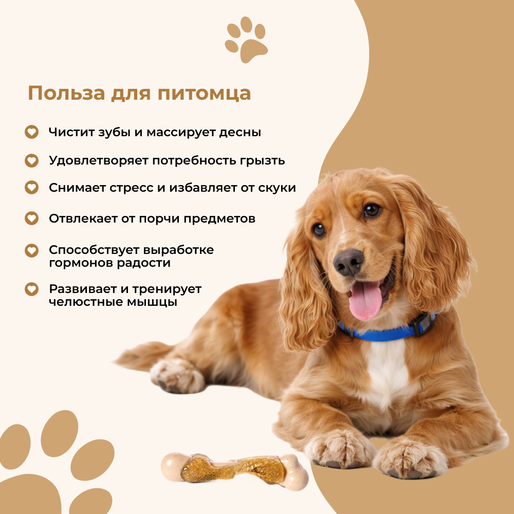 Игрушка для собак FOXIE Munch Косточка с ароматом курицы 13,9х3,5х3см
