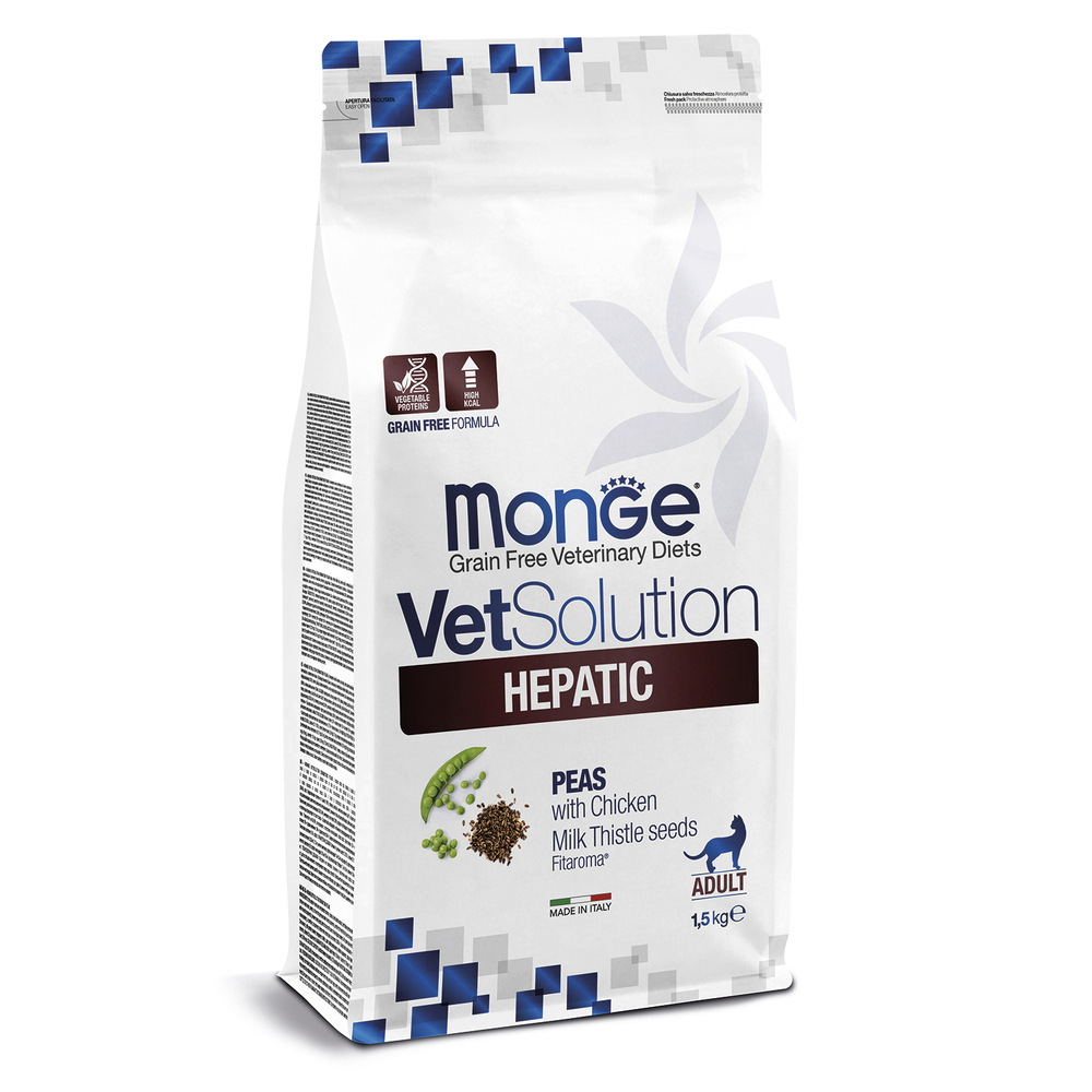 Корм для кошек MONGE VetSolution Hepatic при заболеваниях печени сух.