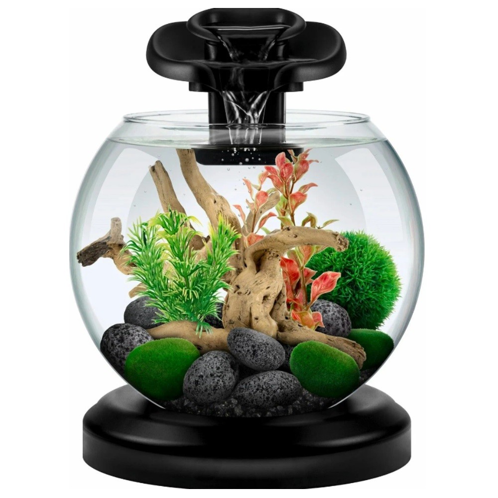 Аквариум TETRA Cascade Globe Duo Waterfall черный круглый с LED светильником 6,8л