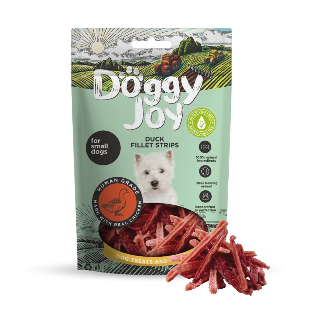 Лакомство для собак DOGGY JOY 50720 для мелких пород Полоски из утиного филе