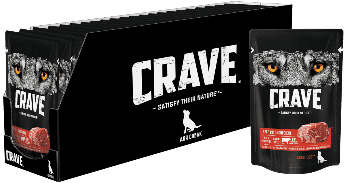 Корм для собак CRAVE Говядина пауч