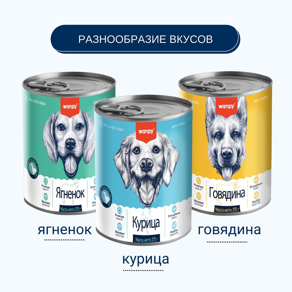 Корм для собак WANPY Dog курица банка