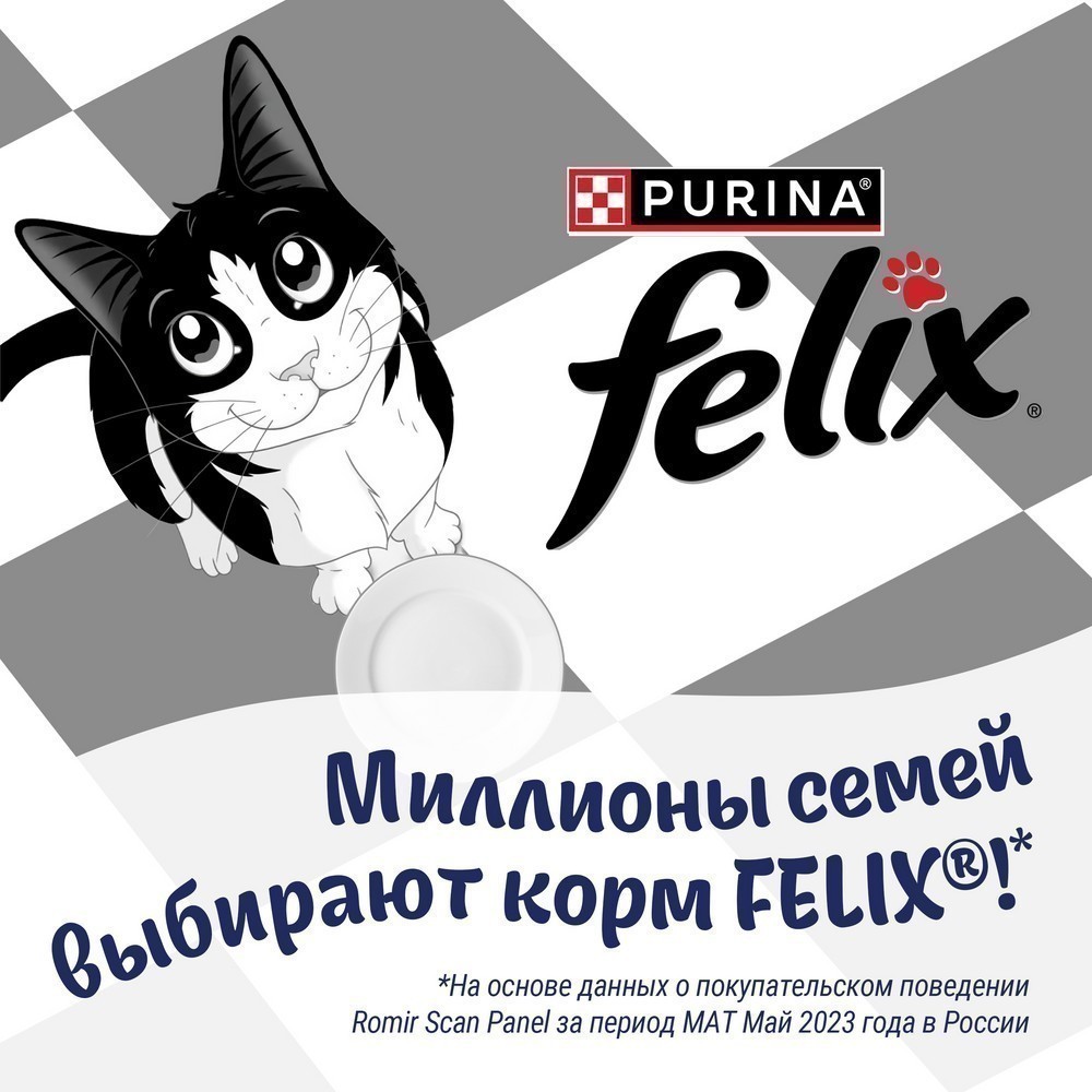Корм для кошек FELIX Природа вкуса с лососем в соусе пауч