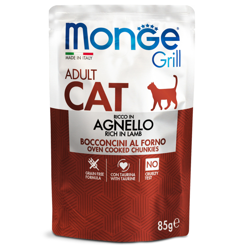 Корм для кошек MONGE Cat Grill Pouch новозеландский ягненок пауч