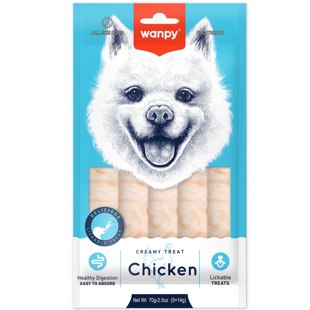 Лакомство для собак WANPY Dog крем-лакомство нежное пюре из курицы