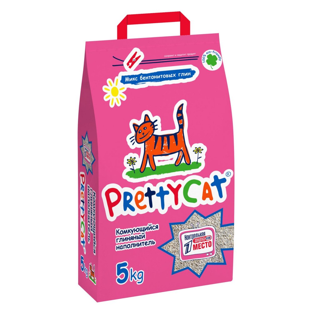 Наполнитель для кошачьего туалета PRETTYCAT Euro Mix бентонитовый комкующийся 5 кг