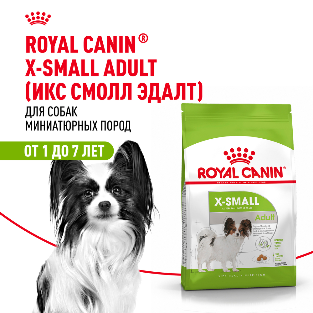 Корм для собак ROYAL CANIN Size X-Small Adult для миниатюрных пород от 10 месяцев до 8 лет сух.
