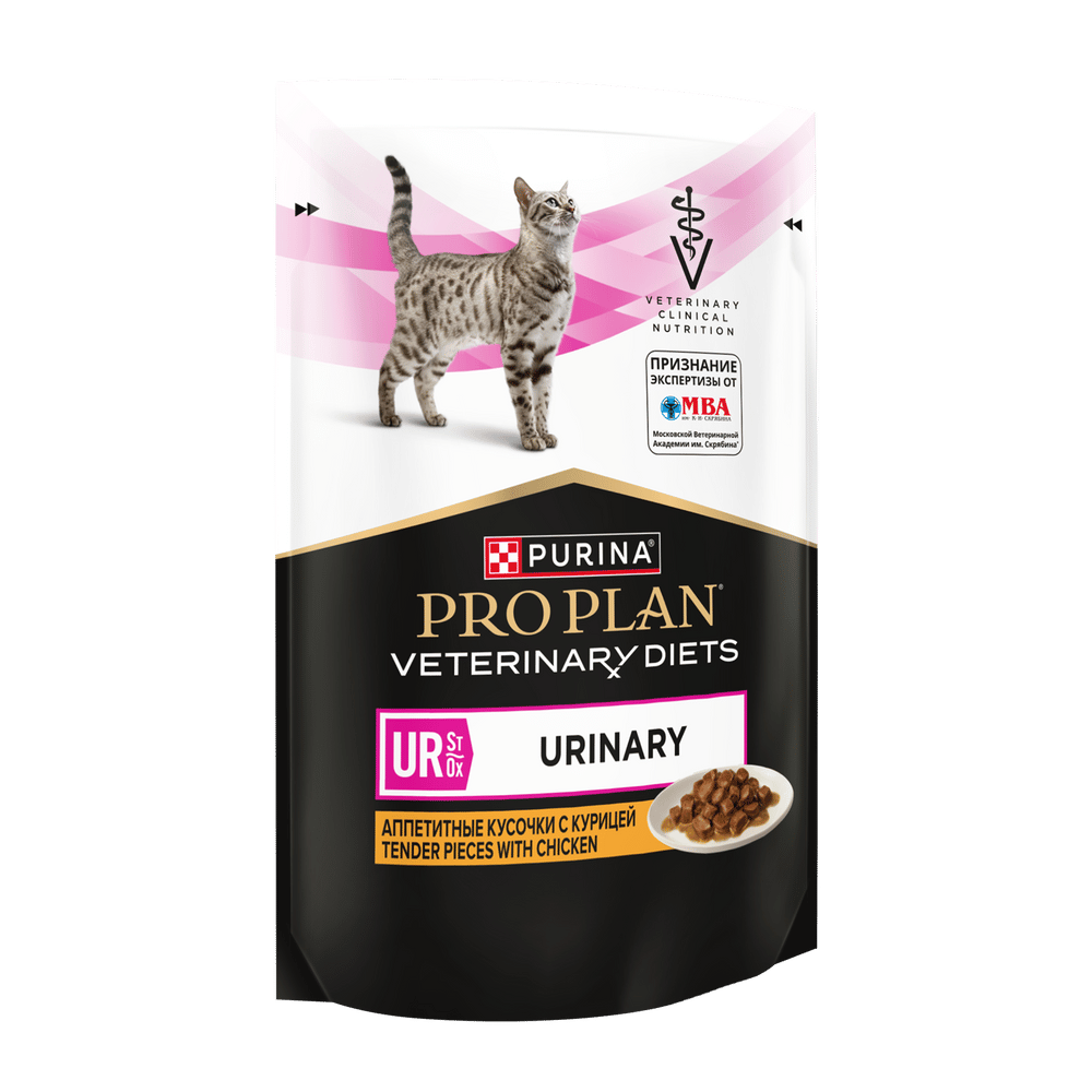 Корм для кошек PRO PLAN Veterinary Diets UR ST/OX Urinary при болезн.мочевыв.путей, курица пауч