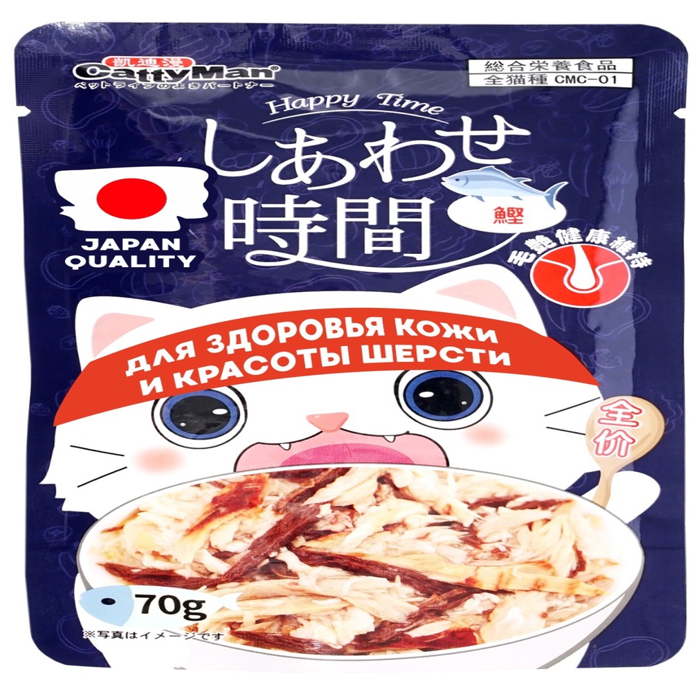 Корм для кошек CATTYMAN Момент счастья для здор.глаз и красоты шерсти, на осн.тихоок.тунца пауч