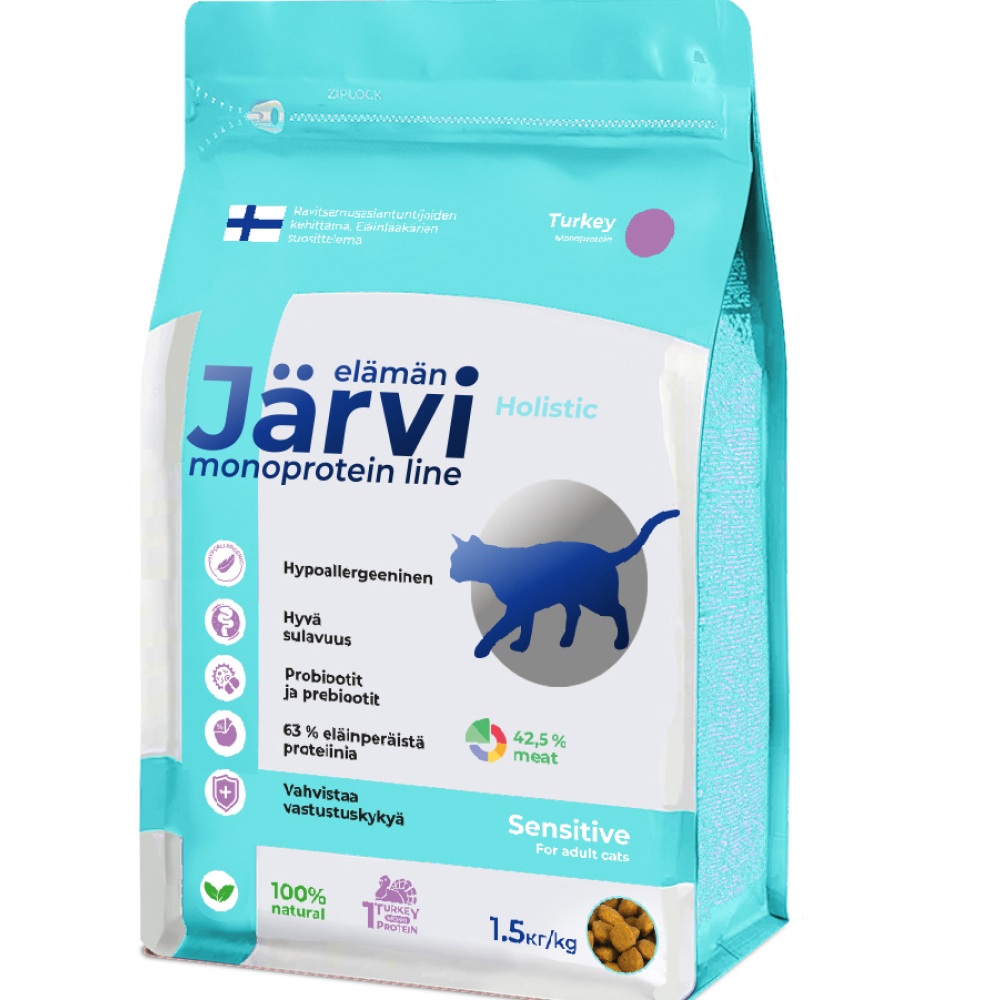 Корм для кошек JARVI Monoprotein при чувствительном пищеварении, индейка сух.