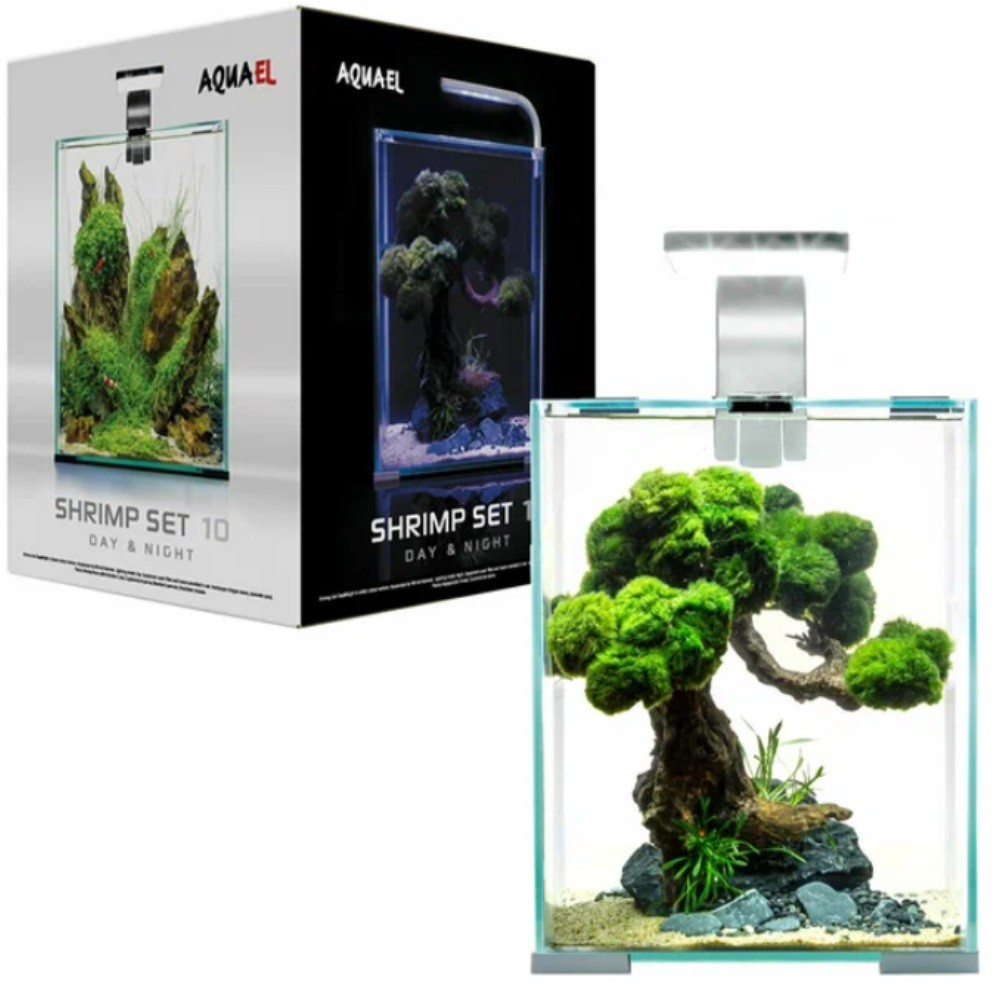 Аквариум AQUAEL Shrimp Set Smart LED D/N 10/10л белый, 20х20х25см