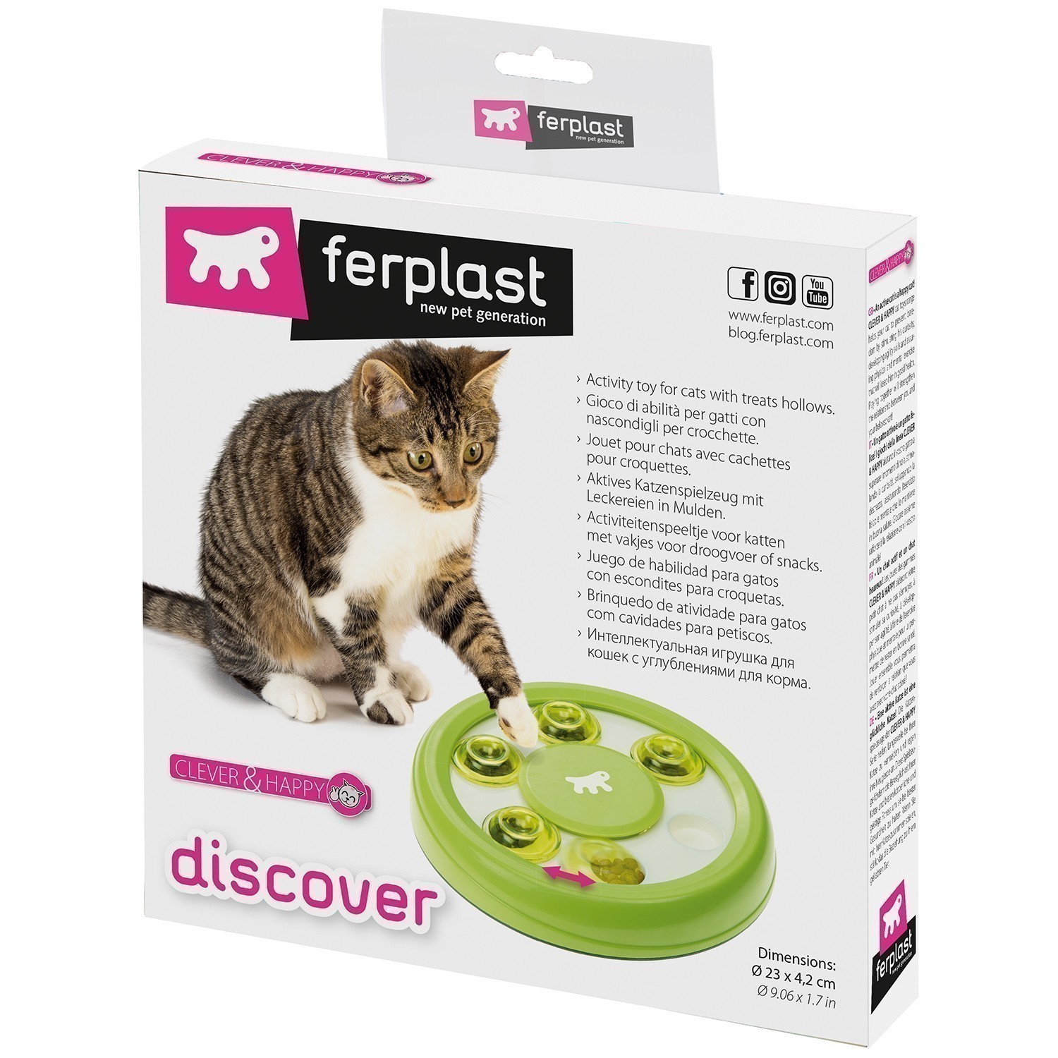 Игрушка для кошек FERPLAST Discover Интеллектуальная кормушка 23х23х4см