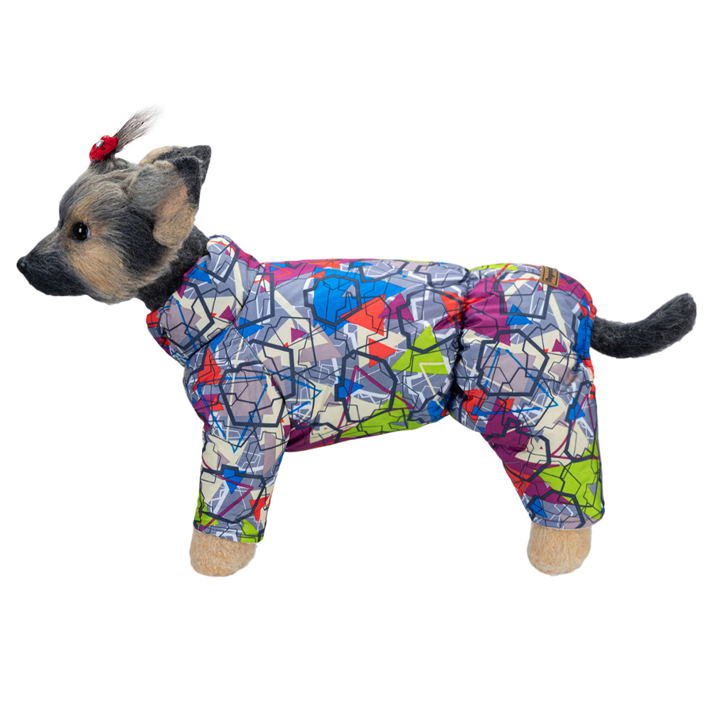 Комбинезон для собак DOG MODA Абстракция воротник-стойка девочка 28см (3)