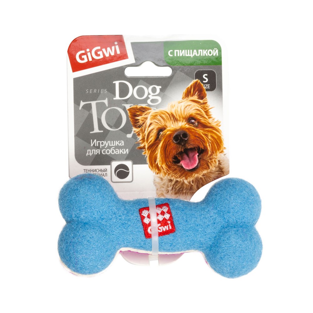 Игрушка для собак GIGWI Catch & Fetch Кость малая с пищалкой 11см