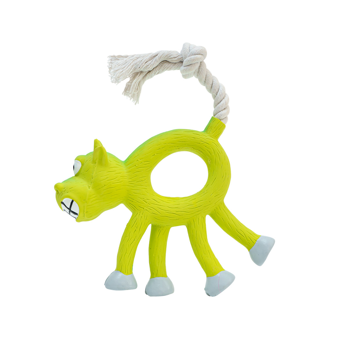 Игрушка для собак ZOO ONE Корова с канатным хвостом латекс 12см
