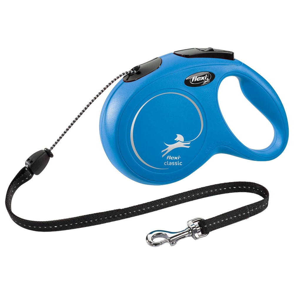 Рулетка для собак FLEXI Classic Long M (до 20кг) трос 8м синяя