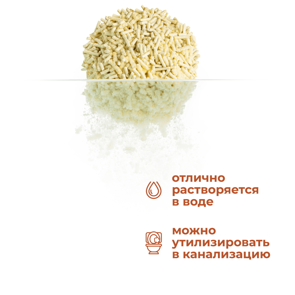 Наполнитель для кошачьего туалета MIAUMI Tofu Jasmine комкующийся с аром. жасмина 6л