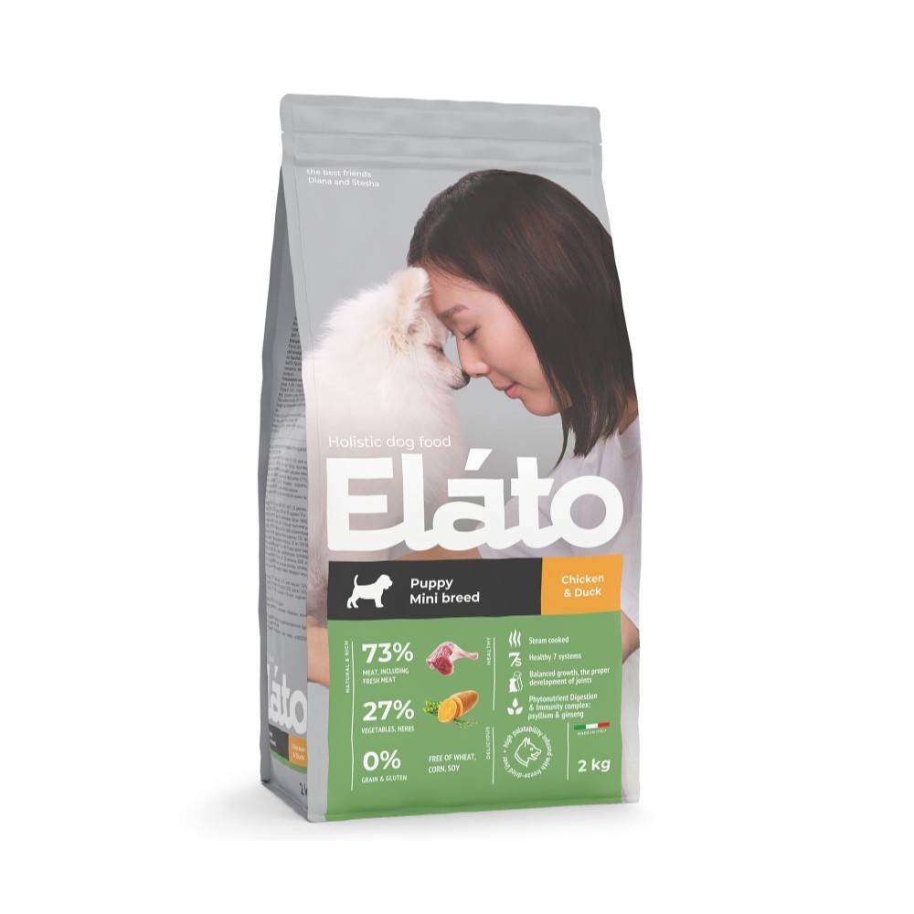 Корм для щенков ELATO Holistic для мелких пород, курица, утка сух.