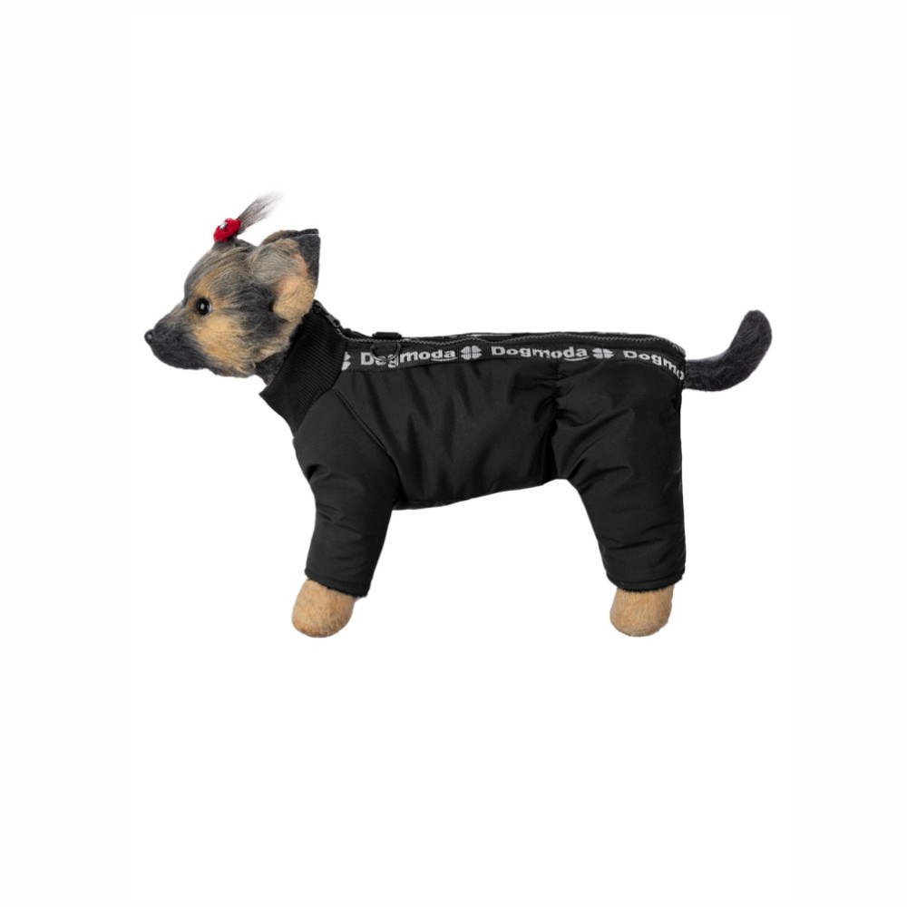 Комбинезон для собак DOG MODA зимний с ручками (черный) унисекс 28см (3)