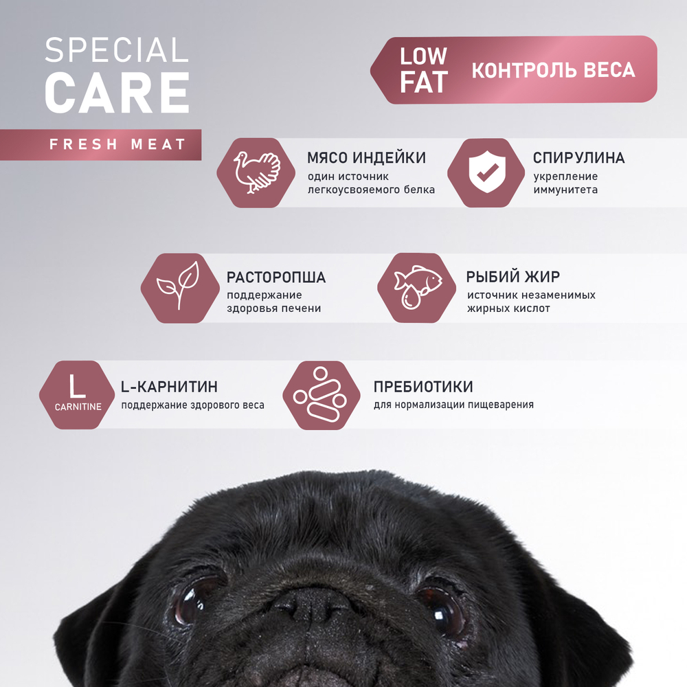 Корм для собак AWARD Special Care для контроля веса, свежее мясо индейки сух.