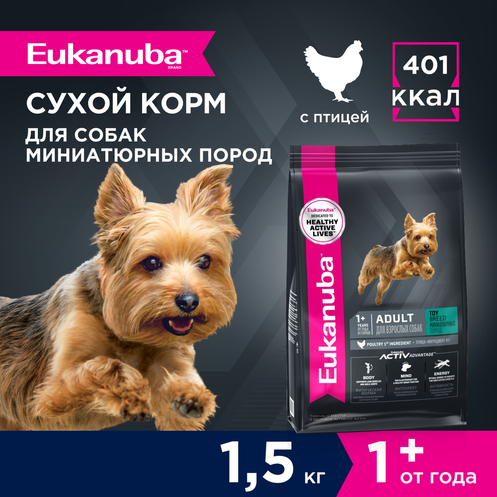 Корм для собак EUKANUBA Adult Toy Breed для миниатюрных пород сух.