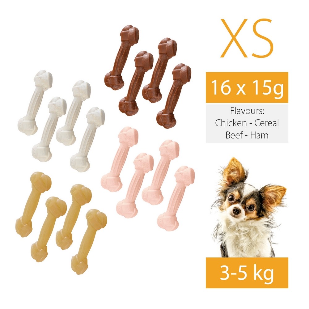 Игрушка для собак FERPLAST GoodBite Familypack XS, кость, ассорти 16шт